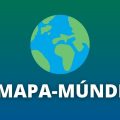 Mapa-múndi: continentes, países, linhas imaginárias, mares e oceanos