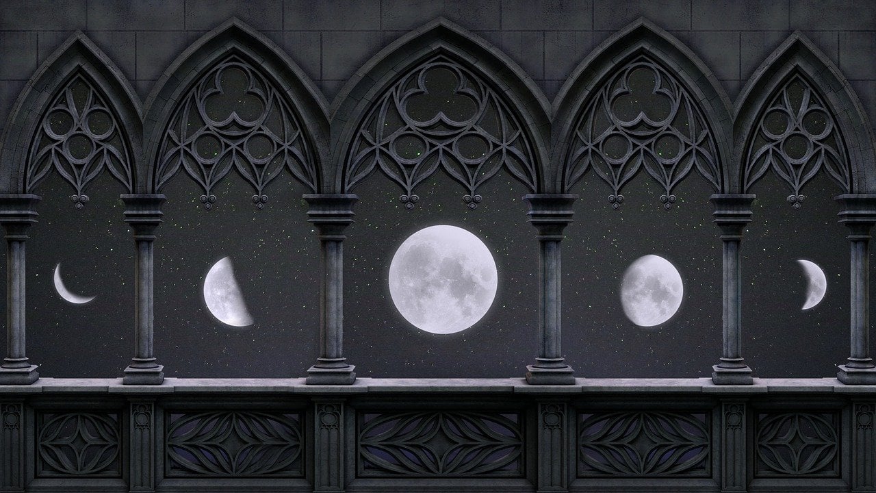 fases da lua: a imagem mostra espécies de janelas em que cada uma tem uma fase da lua