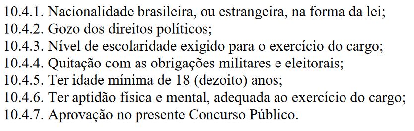 Concurso Câmara de Curitibanos: requisitos