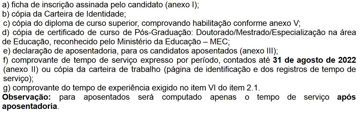 Processo seletivo Prefeitura de Jaraguá do Sul: documentos