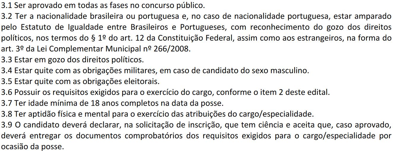 Concurso Prefeitura de Joinville: requisitos