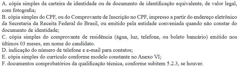 Processo seletivo Prefeitura de Belo Horizonte: documentos