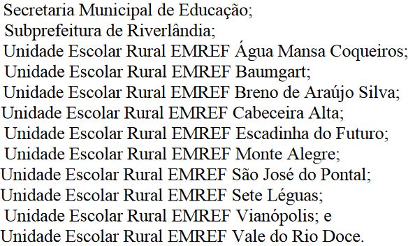 Processo seletivo Prefeitura de Rio Verde: unidades