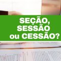 Seção, sessão ou cessão: como se escreve? Saiba a diferença entre os termos