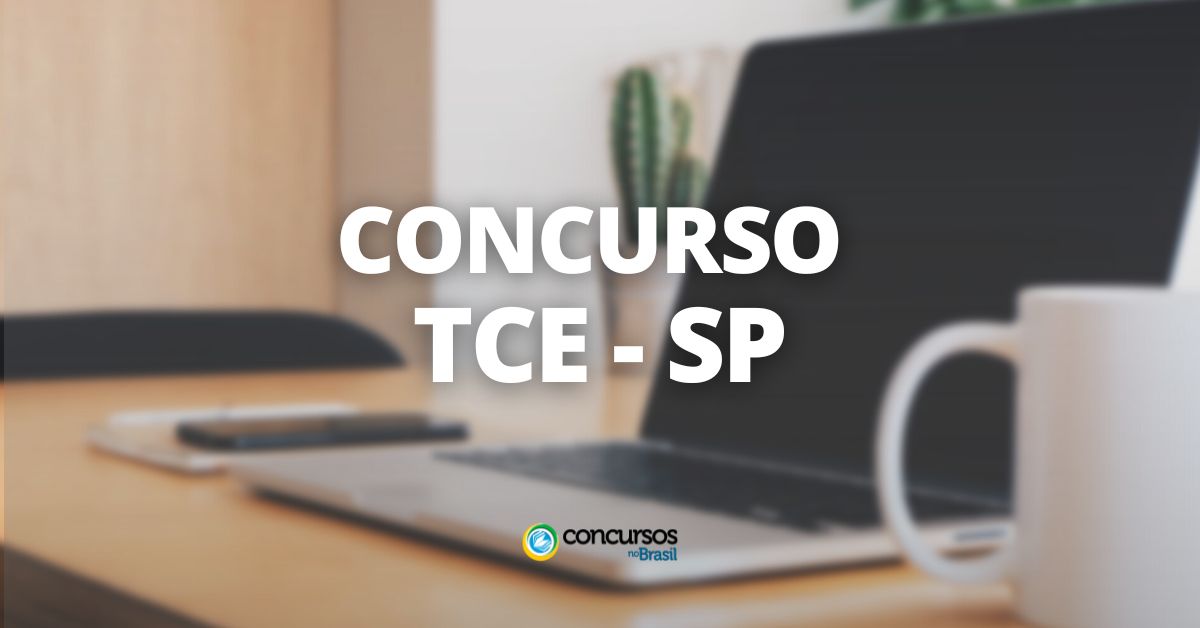 É possível ver um notebook no fundo. Destaque da imagem para texto: concurso TCE - SP