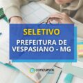 Prefeitura de Vespasiano – MG abre mais um seletivo