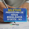 Prefeitura de Nova Brasilândia d’Oeste – RO abre seletivo