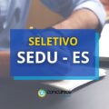 SEDU – ES lança edital de processo seletivo