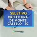 Prefeitura de Monte Castelo – SC abre vagas em processo seletivo