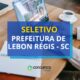 Prefeitura de Lebon Régis - SC lança edital de processo seletivo