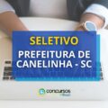 Prefeitura de Canelinha – SC abre processo seletivo; até R$ 16,4 mil