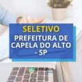 Prefeitura de Capela do Alto – SP abre edital de processo seletivo