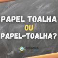 “Papel toalha” ou “Papel-toalha”: qual é o certo, afinal?