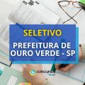 Prefeitura de Ouro Verde – SP abre seleção pública simplificada