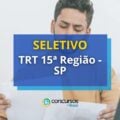 TRT 15ª Região – SP: vagas de estágio em seletivo; R$ 1,5 mil