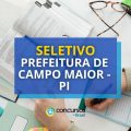 Prefeitura de Campo Maior – PI abre seletivo; até R$ 3.028