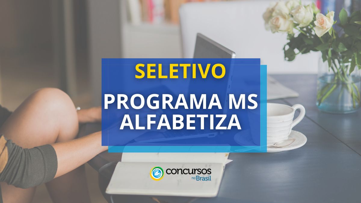 Programa MS Alfabetiza seta cartaz de arrumação seletivo