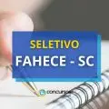 FAHECE - SC remunera R$ 2,8 mil em novo edital seletivo