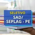 SAD/SEPLAG - PE abre edital de seletivo; até R$ 5,2 mil