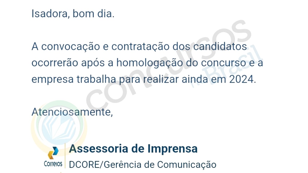 concurso correios, concurso correios convocação, concurso correios contratação