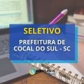 Prefeitura de Cocal do Sul - SC: edital de seletivo