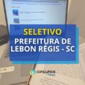 Seletivo Prefeitura de Lebon Régis – SC: vagas de R$ 3,6 mil