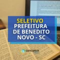 Prefeitura de Benedito Novo – SC abre seleções; até R$ 19.138,40