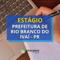 Estágio Prefeitura de Rio Branco do Ivaí – PR: bolsa de R$ 1 mil