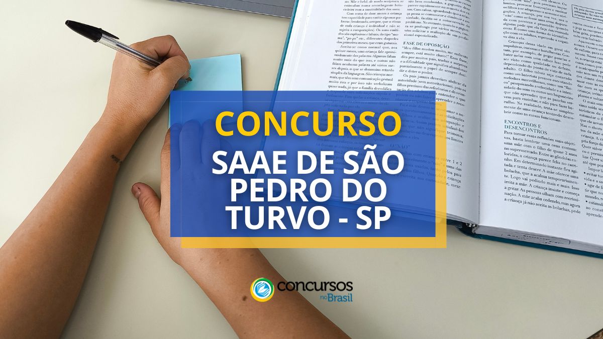Concurso SAAE de São Pedro do Turvo, SAAE de São Pedro do Turvo, edital SAAE de São Pedro do Turvo, vaga SAAE de São Pedro do Turvo.