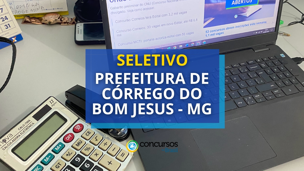 processo seletivo Prefeitura de Córrego do Bom Jesus, vagas na Prefeitura de Córrego do Bom Jesus, edital processo seletivo Prefeitura de Córrego do Bom Jesus