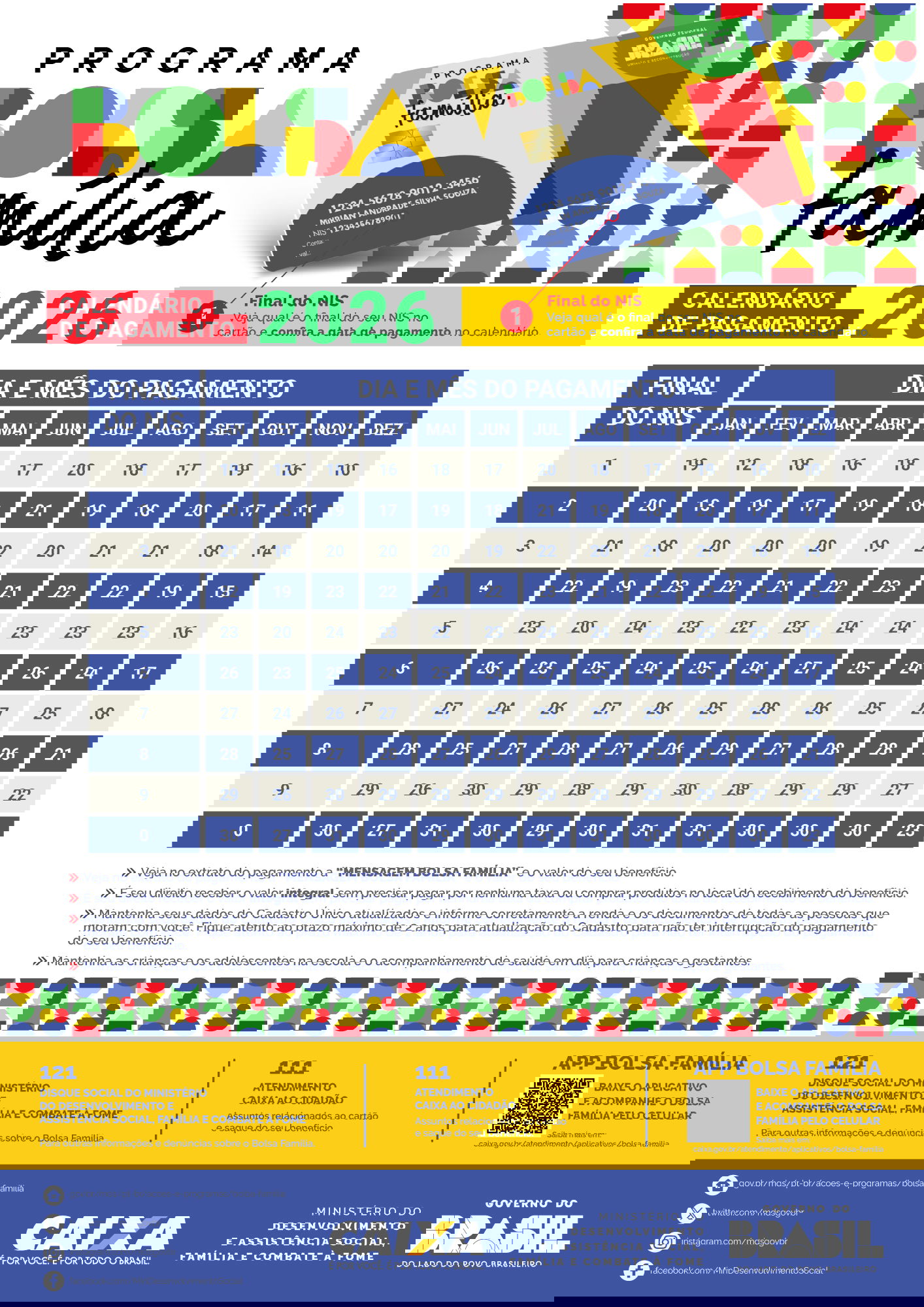 Calendário Bolsa Família 2026