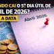 Quando cai o quinto dia útil de abril?