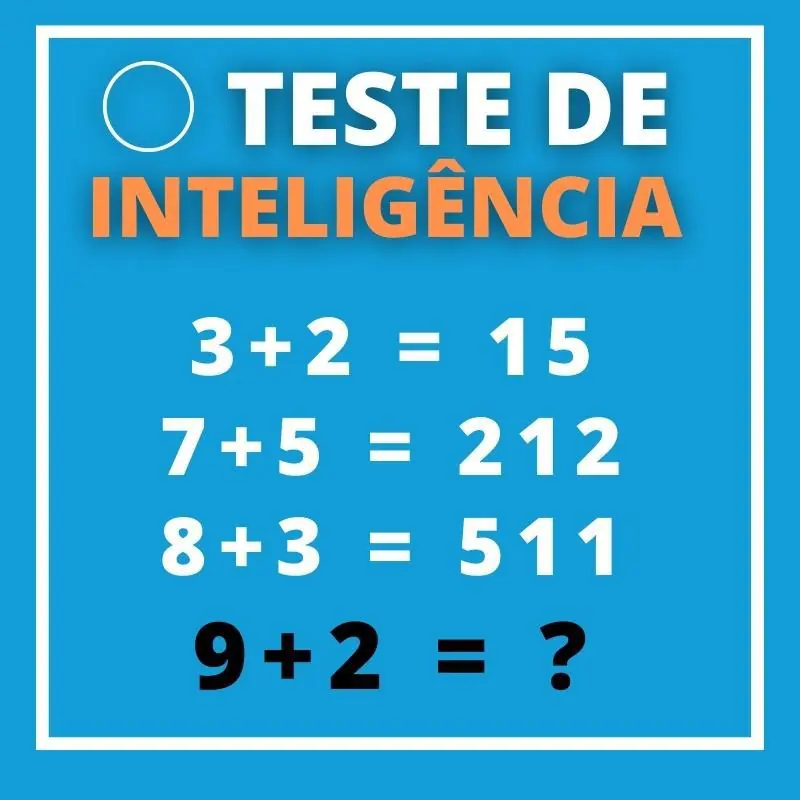 TESTE DE INTELIGÊNCIA  Teste de inteligência, Desafios de matemática,  Teste de