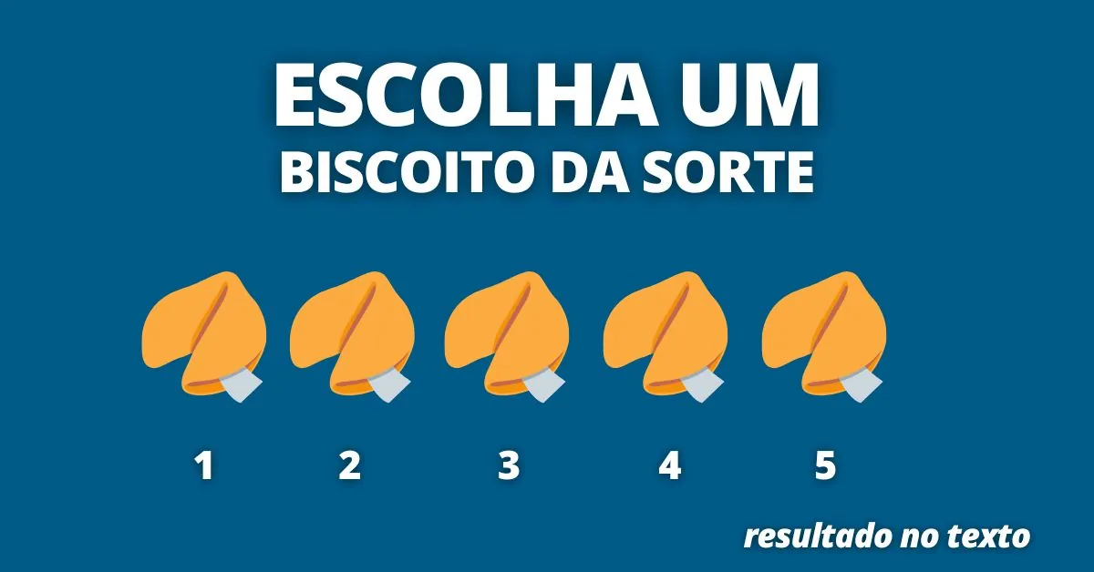 Montagem com desenhos de biscoitos da sorte, do 1 ao 5